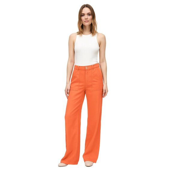 EUC Zara Womens Orange Wide Leg Pants - Picture 1 of 8